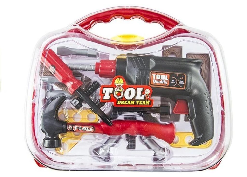 Lean Toys Großes 22-teiliges Werkzeugset Heimwerker-Mechaniker im Koffer, kreatives Konstruktionsspielzeug