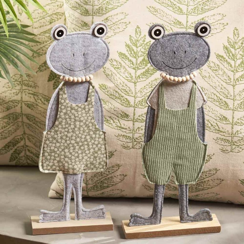 Froschpaar Deko im 2er Set 38cm Frühling Frühjahr Ostern Deko Aufsteller Figur
