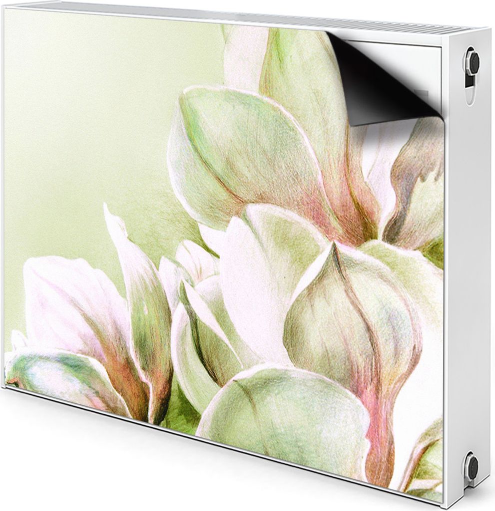 Magnet Radiator Magnet Mat Heizkörper Heizung Verkleidung Abdeckung 100x60 cm - Blumen, Magnolia