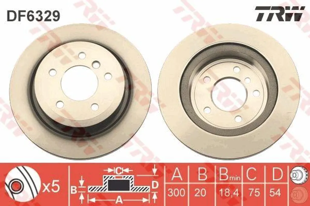 Disque de frein TRW DF6329 stop vibrations et bruits BMW Z4 E89 OE