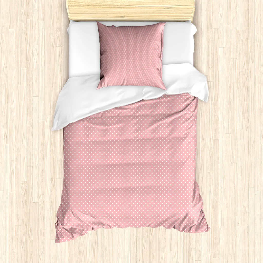 Copripiumino Rosa Pois 135x200 ABAKUHAUS | Lavabile e Antiacaro