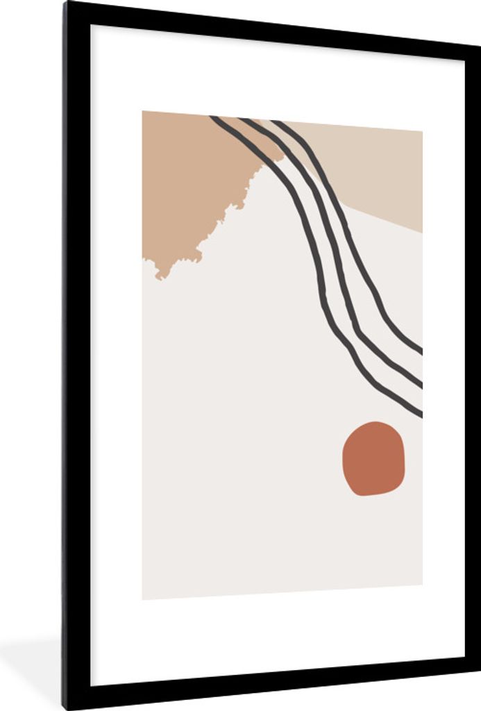 MuchoWow Gerahmtes Poster Sommer - Abstrakt - Weiß 60x90 cm - Poster mit Schwarzem Bilderrahmen Wandposter Rahmen Foto Bilder - Dekoration - Wan...