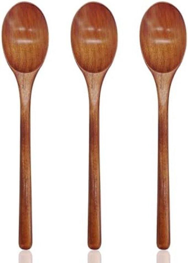 Holzlöffelset, 3-teilig, lang, natur