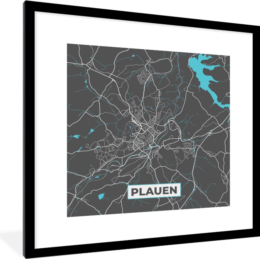 MuchoWow® Gerahmtes Poster Deutschland - Blau - Plauen - Produktbild 
