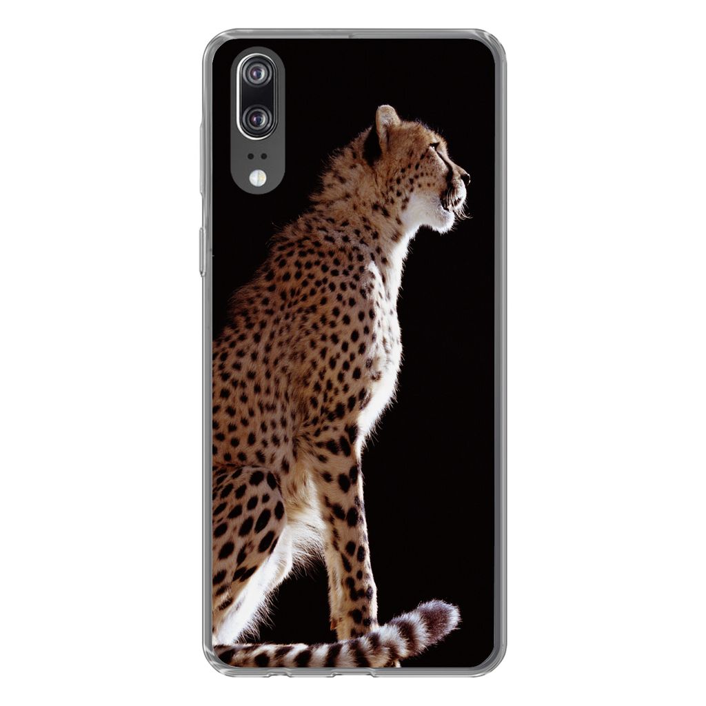 MuchoWow Handyhülle Schutzhülle Hülle für Huawei P20 Gepard - Tiere - Licht Silikon Softcase Handy Hülle - Hardcover