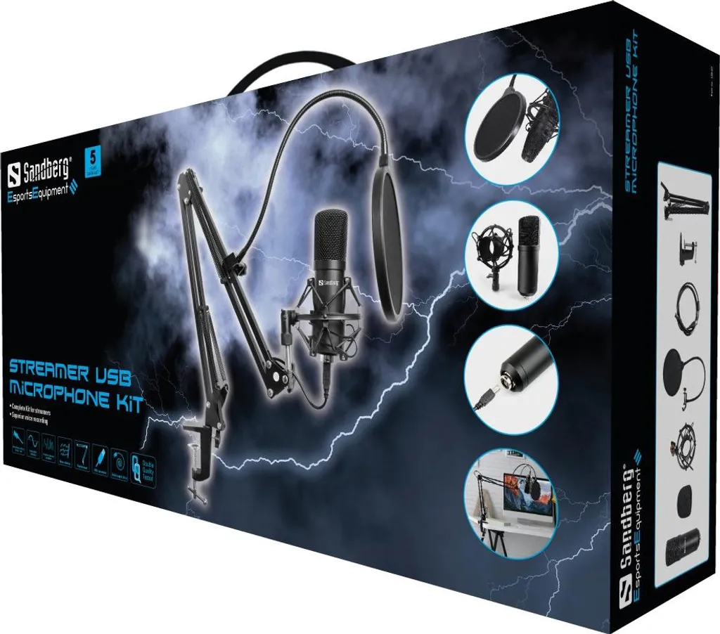 Kit Micro USB pour Podcast et Vidéo YouTube avec bras de suspension - 5