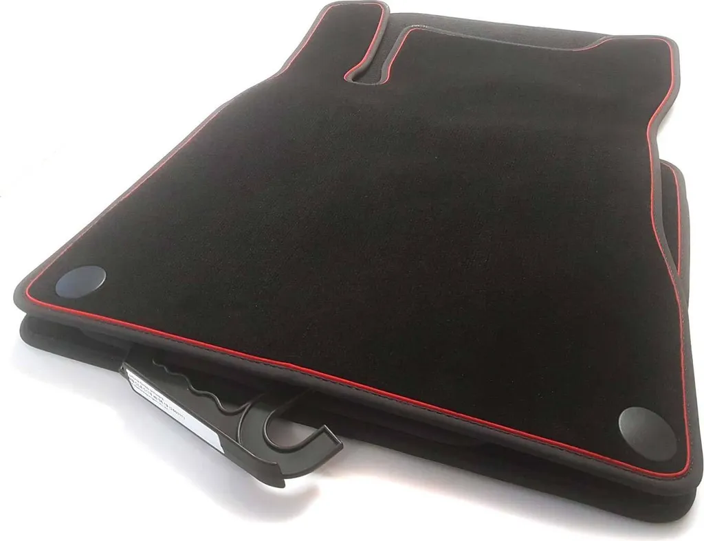 Tappetini Premium Velluto Mercedes W177 W247 C118 X247 Nero-Rosso