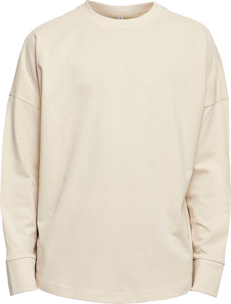 Build Your Brand - T-Shirt Angeschnitten für Herren Langärmlig RW8512 (XL) (Sand)