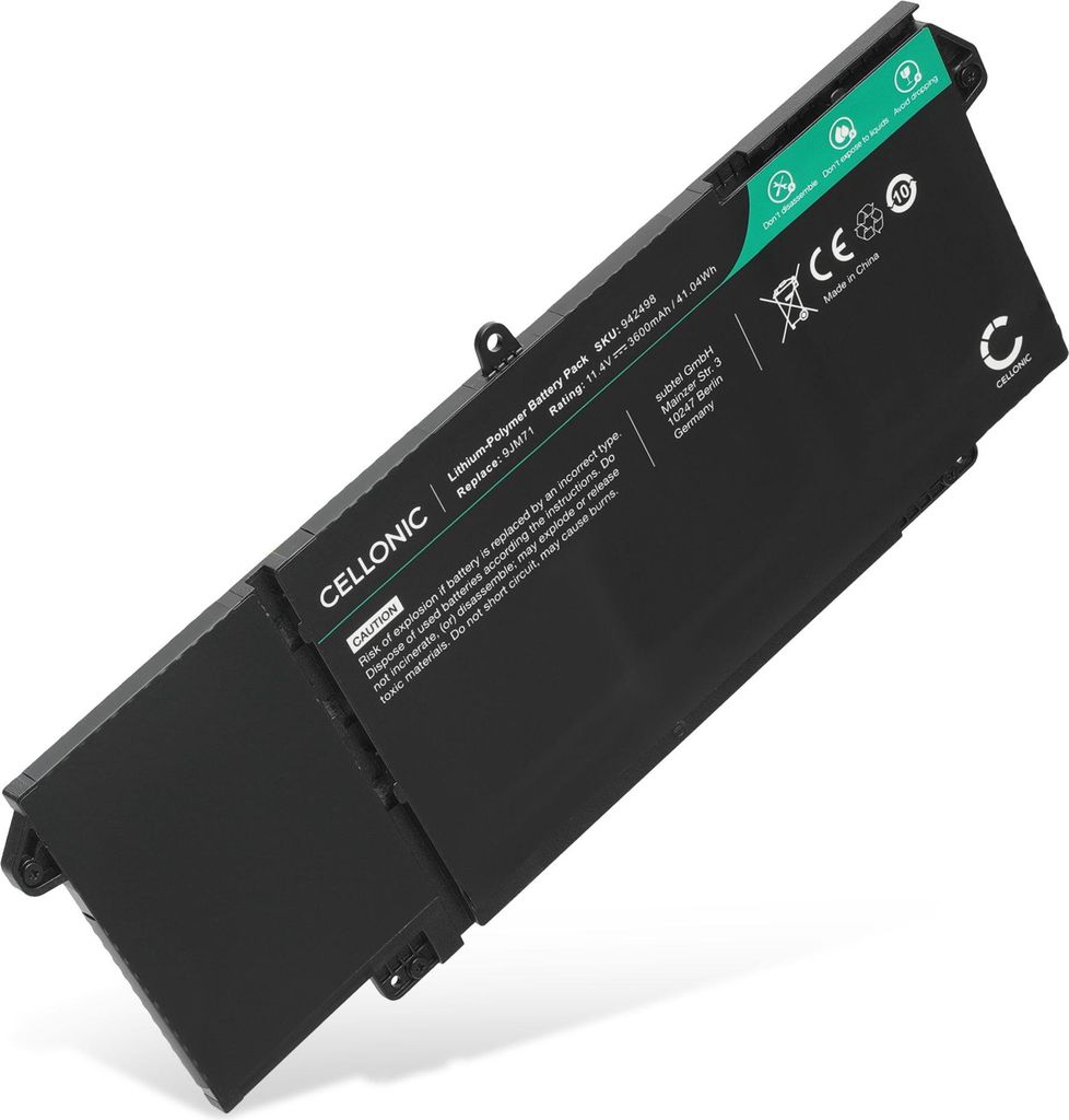 CELLONIC 1x Akku für Notebook Kompatibel mit Dell Latitude 7420, Latitude 7320, Latitude 7520, 7FMXV - (3600mAh, 11.4V)