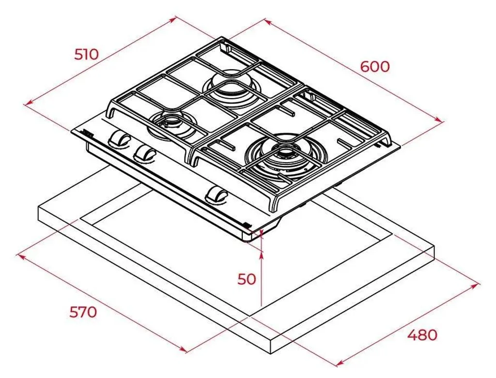 Table de cuisson Teka GZC63310XBB 60 cm à gaz avec ExactFlame - 2
