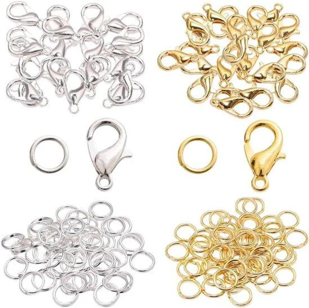 Lot de 400 Fermoirs Mousquetons en Métal Doré pour Bijoux DIY et DIY
