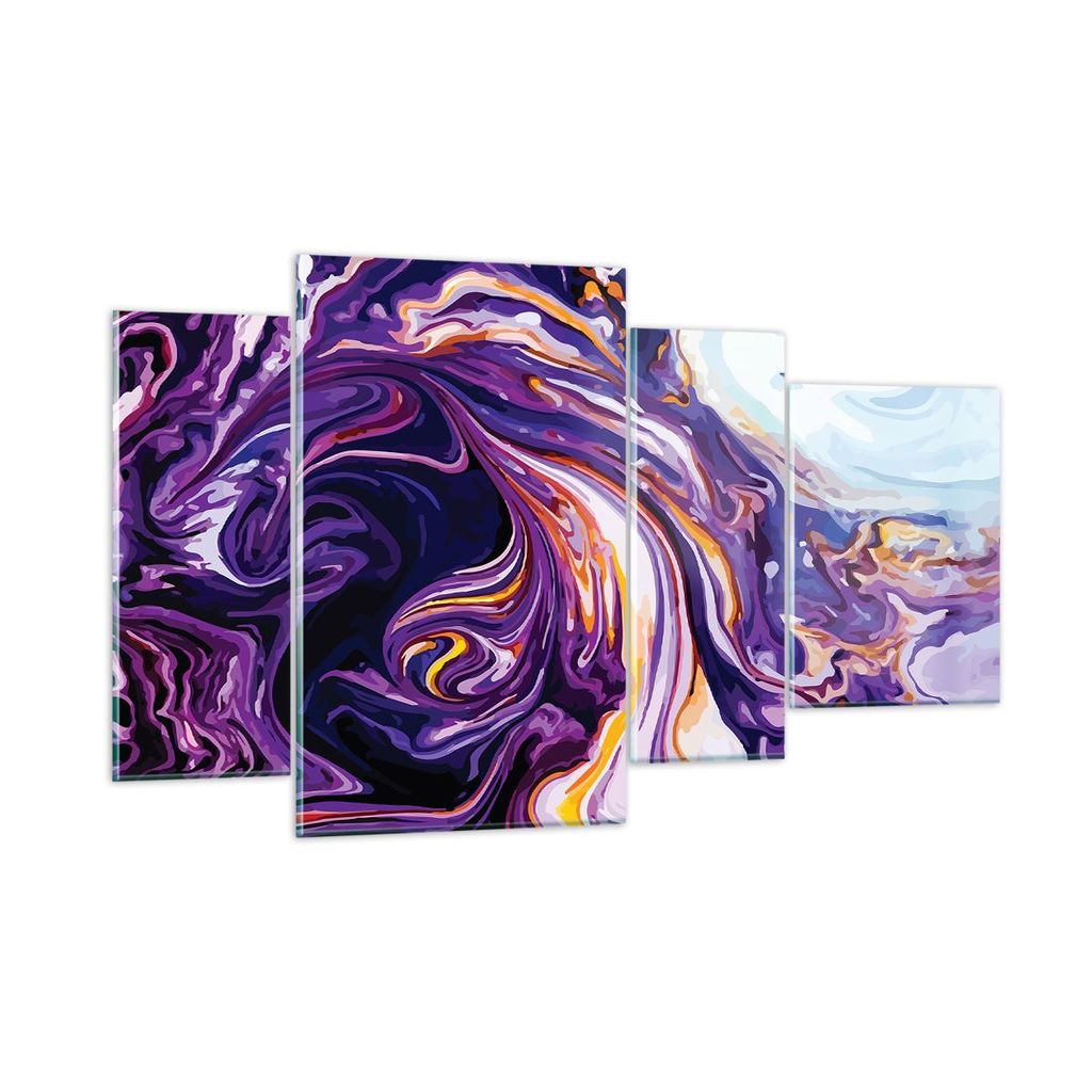 Bilder auf glas - Abstraktion modern - 120x70cm - Glasbilder - Wandbilder - Kunstdruck - zum Aufhängen bereit - Wanddekoration aus Glas - Glas Bil...