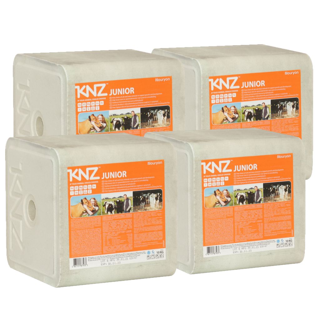 KNZ 10kg Leckstein Junior Salzleckstein Mineralleckstein Block weiß KNZ 4 Lecksteine je 10kg Mineralleckstein Junior Block