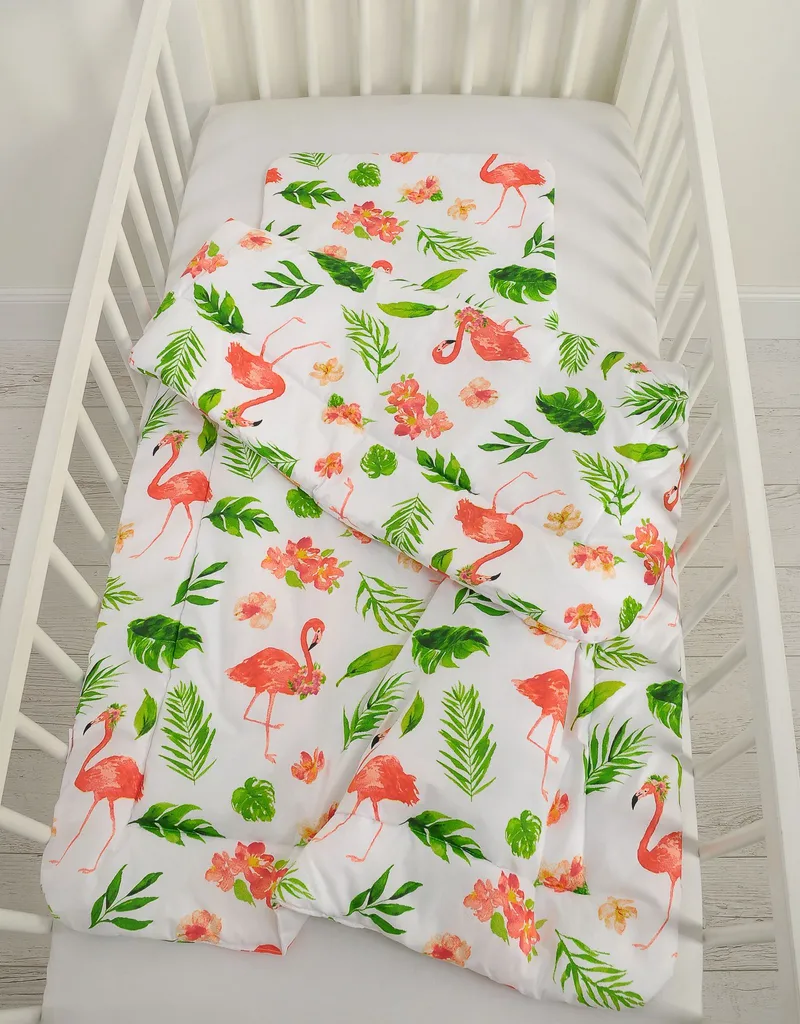 Literie Enfant 135x100 cm Idéale pour Lit de Transition Flamant Rose