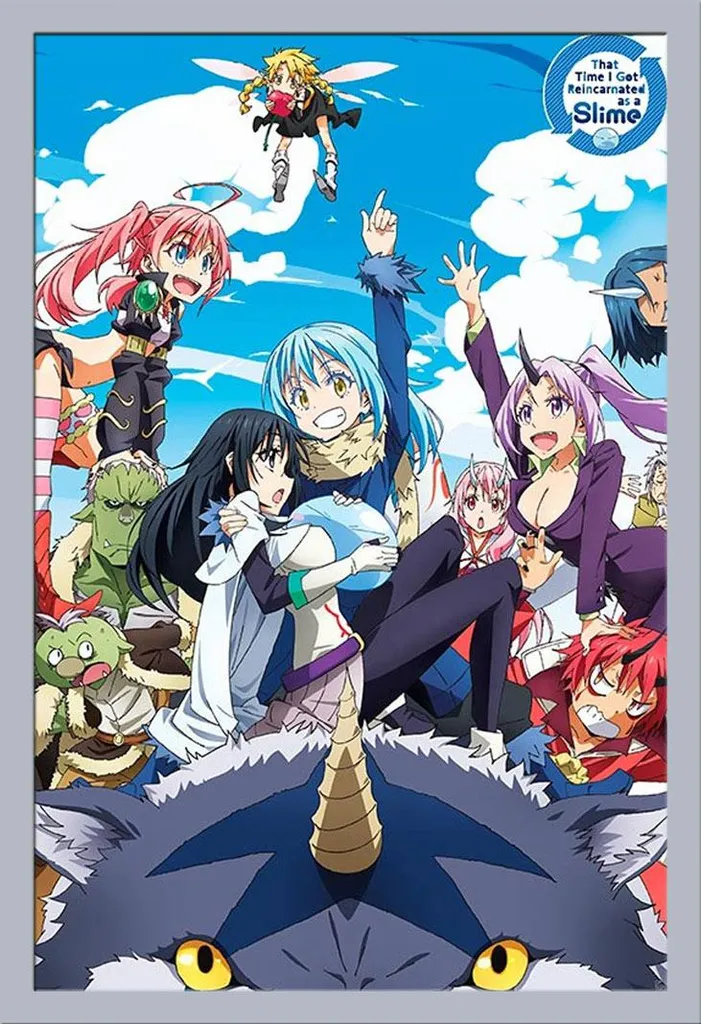 Poster Slime Rimuru & Friends Cornice Shinsuke Argento 61x91,5 MDF