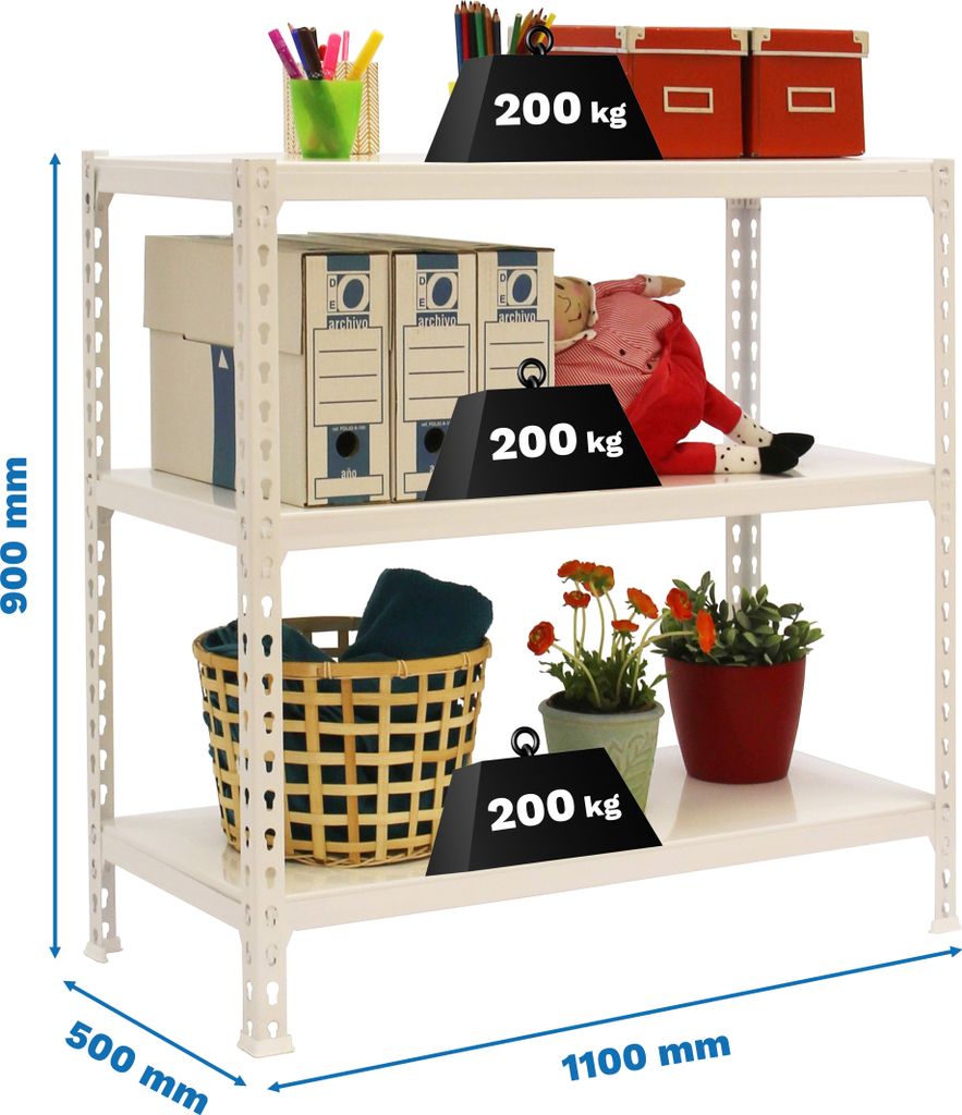 SIMONCLICK SUPERPLUS 3/500 900 BRANCO/BRANCO Metallregal