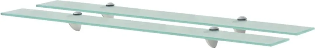 2 Mensole Parete Vetro Trasparente 90x20 cm 8 mm - Offerta Speciale Online