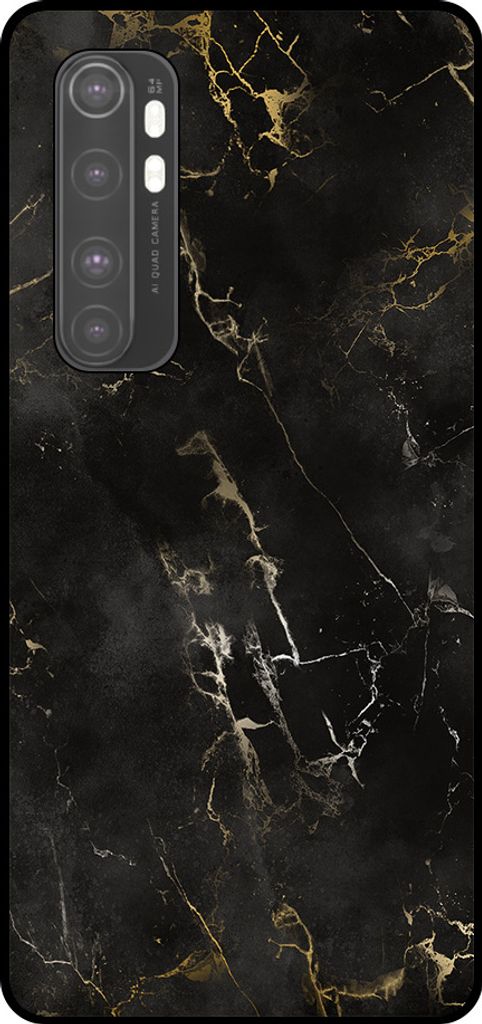Smartphonica Telefon Fall geeignet für Xiaomi Mi Note 10 Lite mit Marmor-Druck - TPU zurück Abdeckung Fall schwarz Marmor-Design - Schwarz