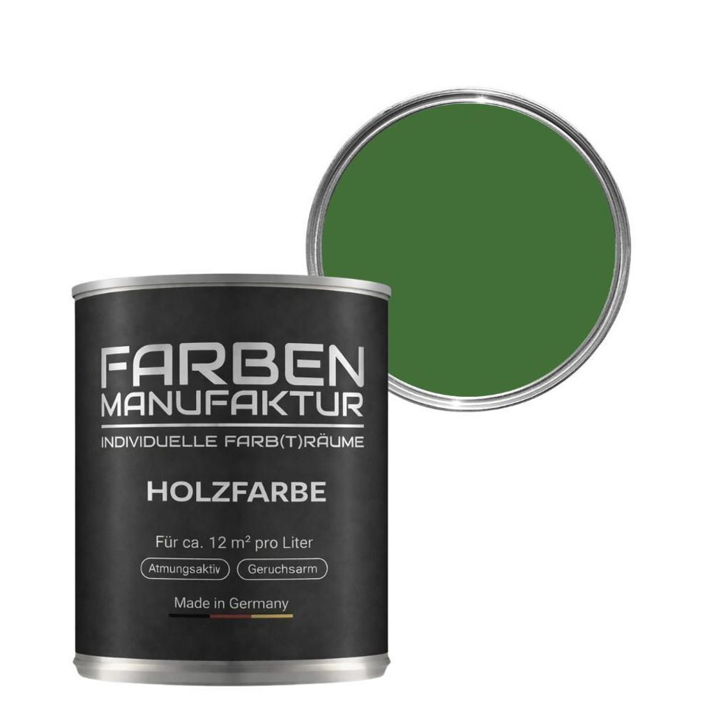 Farben Manufaktur Holzfarbe Wetterschutzfarbe Holzlack RAL deckend 5L - ca. RAL 6010 Grasgrun