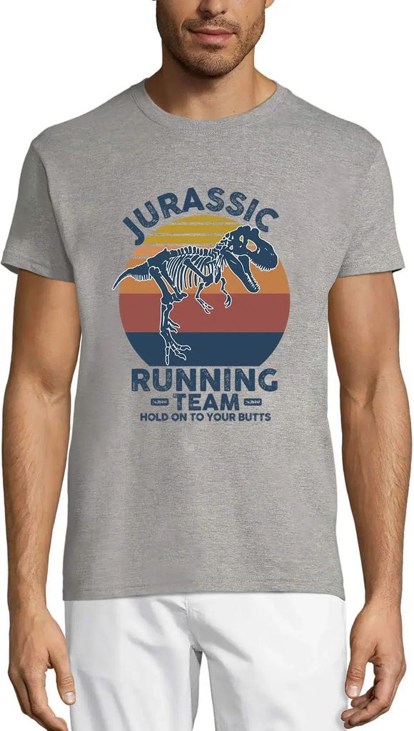 Herren Grafik T-Shirt Jurassic Running Team Läufergruppe – Jurassic Running Team Runner Squad – Öko-Verantwortlich Vintage Jahrgang Kurzarm L...