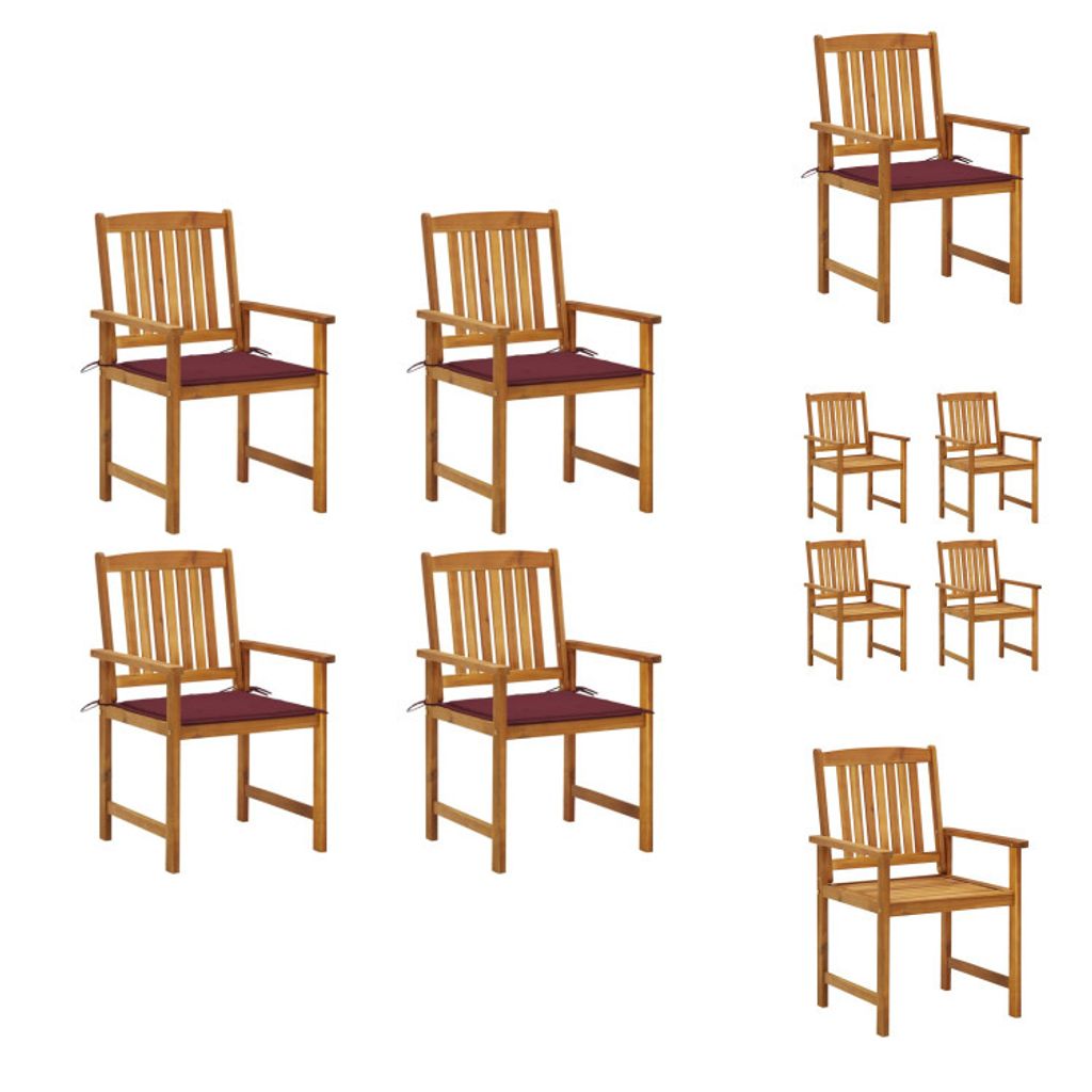 vidaXL Gartenstühle mit Kissen 4 Stk. Massivholz Akazie - Gartenstühle