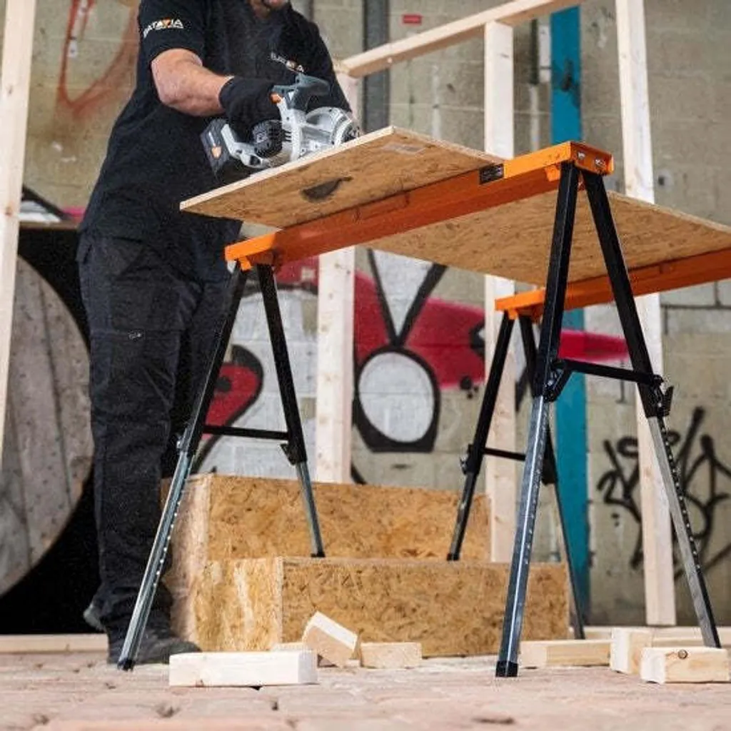 Support de sciage Batavia Telestop idéal pour établi de chantier mobile - 4