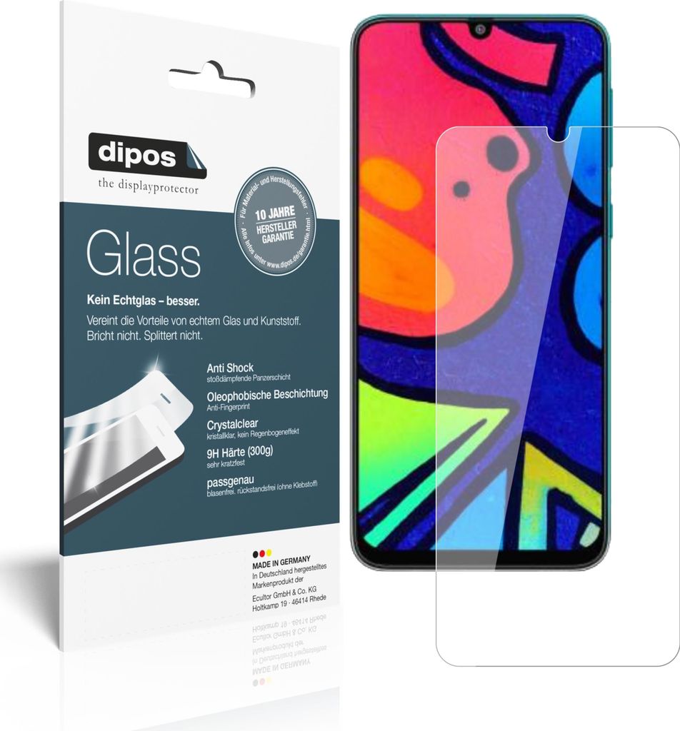 1x Schutzfolie für Samsung Galaxy F41 - Anti-Shock 9H Folie dipos Glass Kunststoffglas