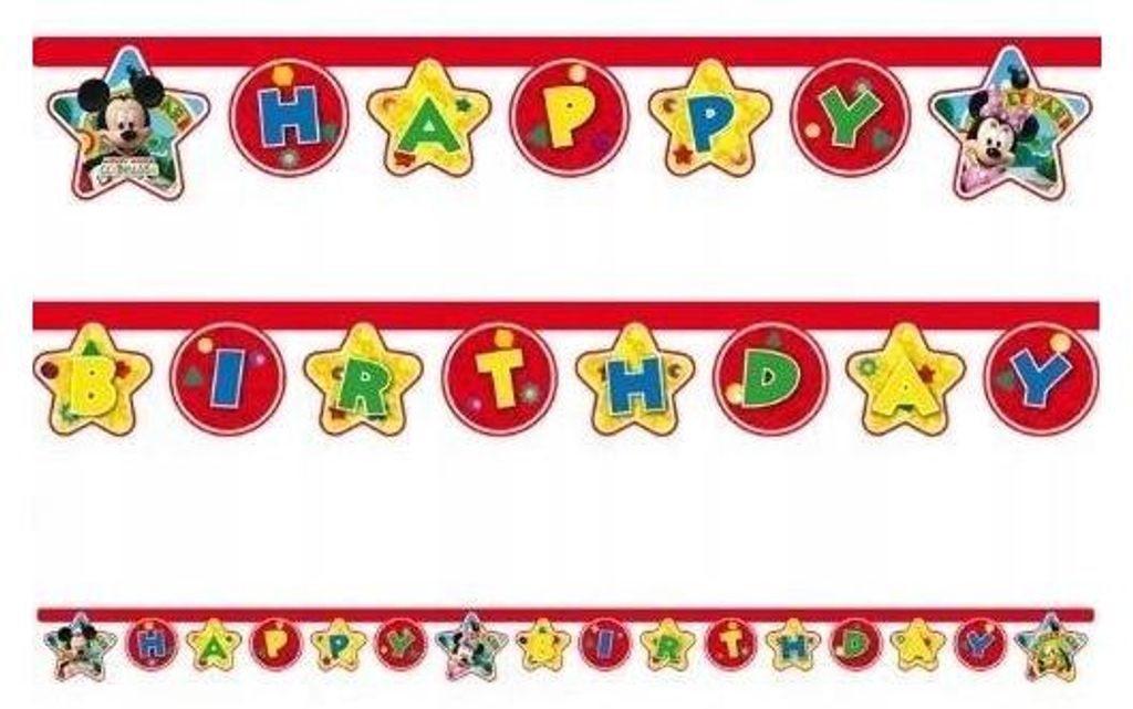Banner - Geburtstagsaufschrift HB Mickey Mouse, 210cm, 1 Produktbild 