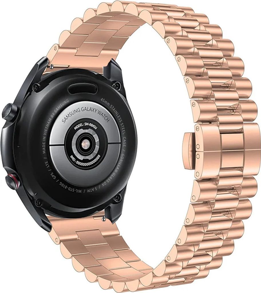 Strap-it Huawei Watch GT 2 Presidential Stahlband (Roségold)