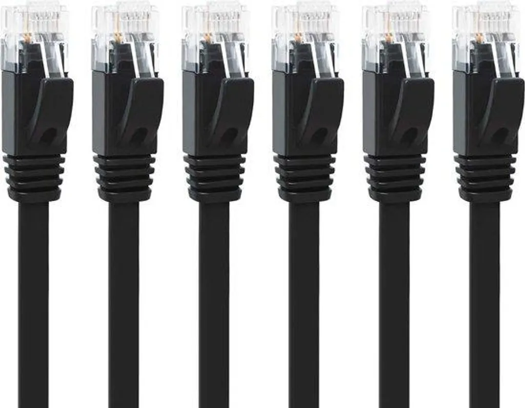 Câble Réseau RJ45 Cat6 Ethernet Gigabit UTP Noir pour Modem et PC 2m