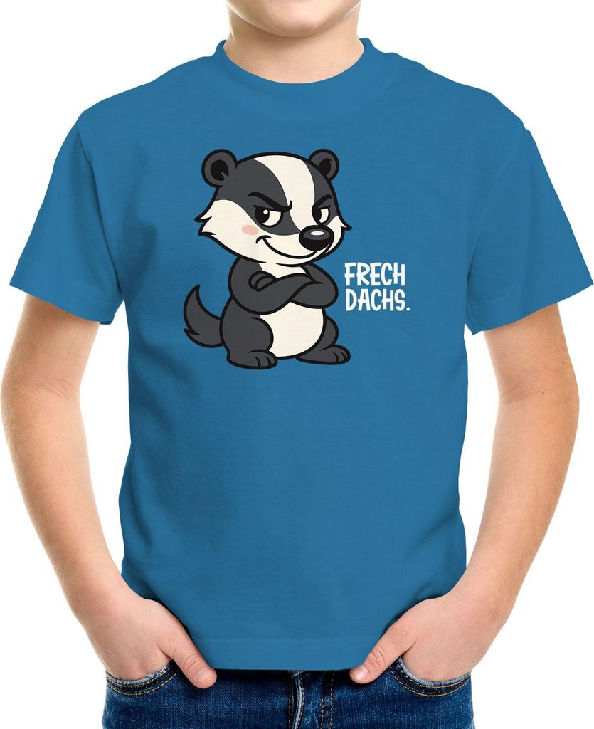 Kinder T-Shirt Jungen mit Aufdruck Frechdachs Spruch lustig Comicfigur Geschenk für Jungen Printshirt Moonworks
