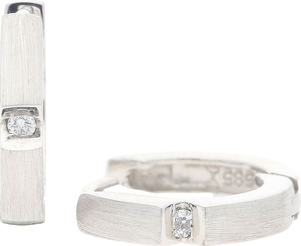 JuwelmaLux Creolen 585 Weißgold mit Brillant JL10-06-2194