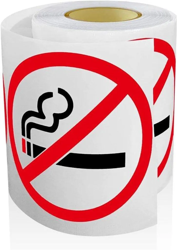 Signalisation pour intérieur sans tabac - 200 Autocollants de 7,6 cm