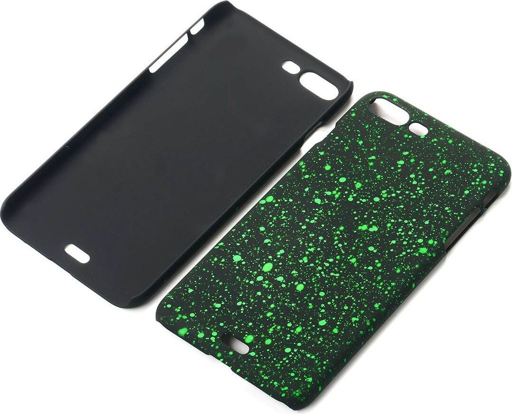 Handy Hülle Schutz Case Bumper Schale für Apple iPhone 7 Plus 3D Sterne Grün