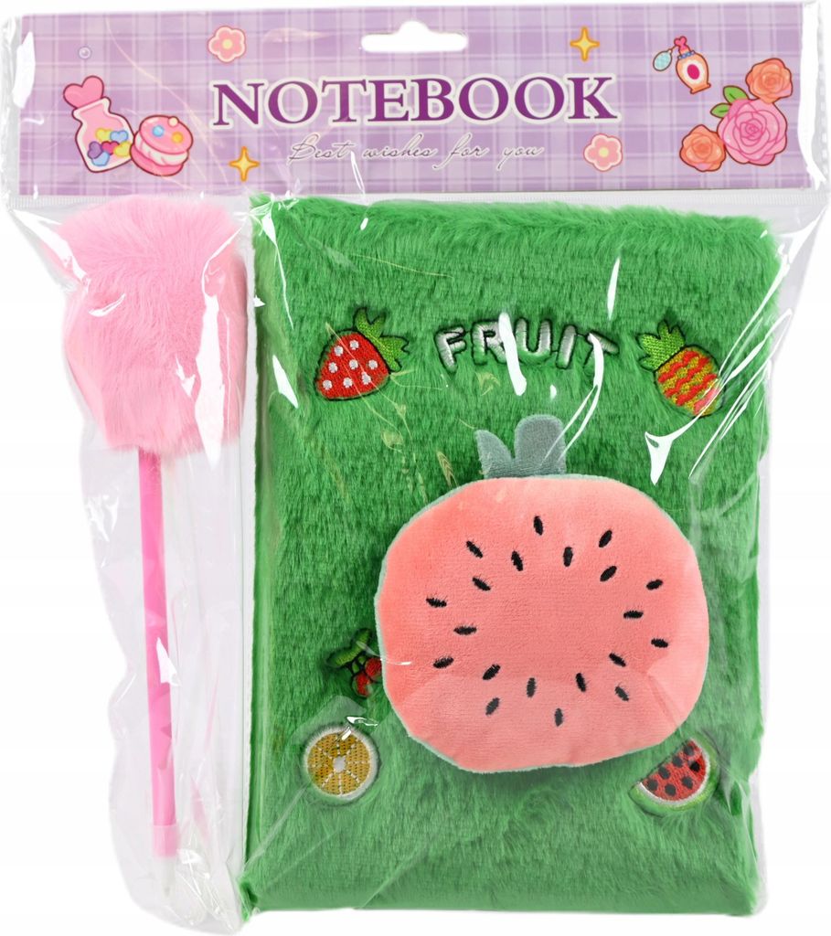 Obst Plüsch Notizbuch + Stift D45021 73357