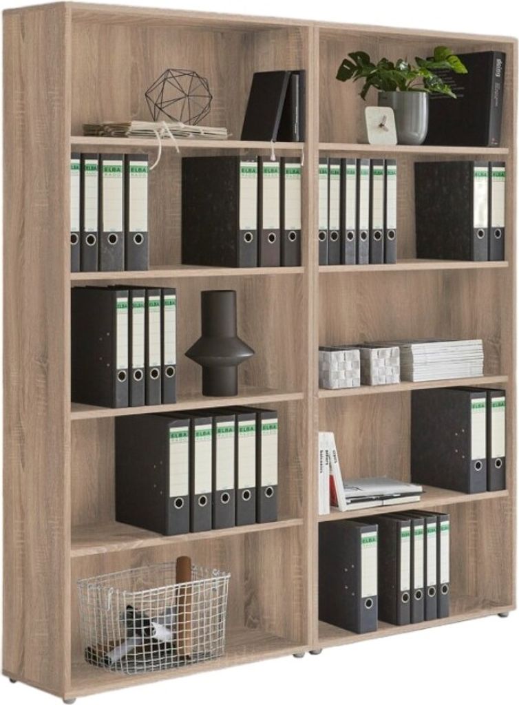 Aktenregal TABOR 1 hoch in Eiche Sonoma, Regal-Set, Büroregale, ideal für Aktenordner