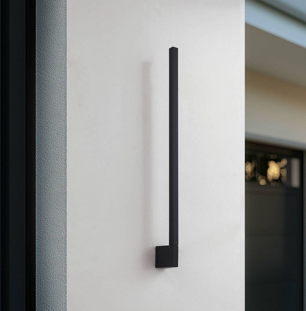 Lindby LED-Wandleuchte Neano, 80cm, schwarz, Metall, IP54