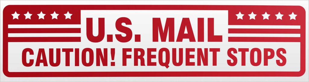 Kiwistar U.S. Mail Frequent Stops Magnetschild Schild magnetisch - 60cm Rot - reflektierend - Magnetfolie für Auto PKW Kfz