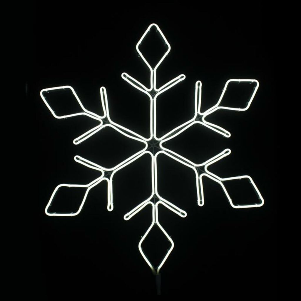 ACA Beleuchtete Weihnachts-Außendekoration Schneeflocke, 600 LEDs, 6 m Neonschlauch, warmweiß, IP44, 66 x 57,5 ??cm, 1,5 m Netzkabel, X0860014111