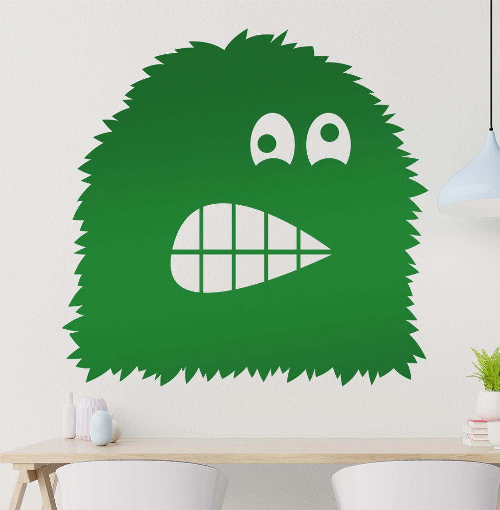 KIWISTAR Kleines gemeines Monster Wandtattoo in 6 Größen - Wandaufkleber Wall Sticker - Dekoration, Küche, Wohnzimmer, Schlafzimmer, Badezimmer