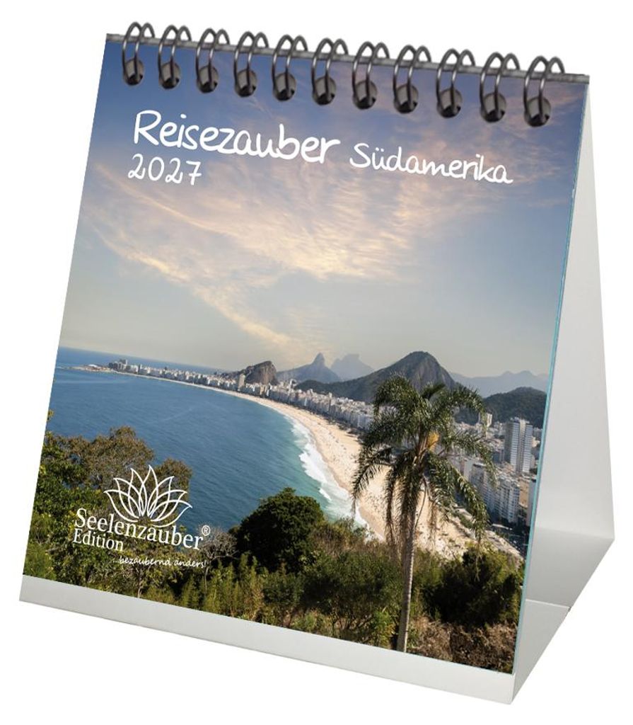 Reisezauber Südamerika Tischkalender 10x10cm für 2027 Strand Brasilien Peru Argentinien Stadt Reise Land Urlaub - Seelenzauber