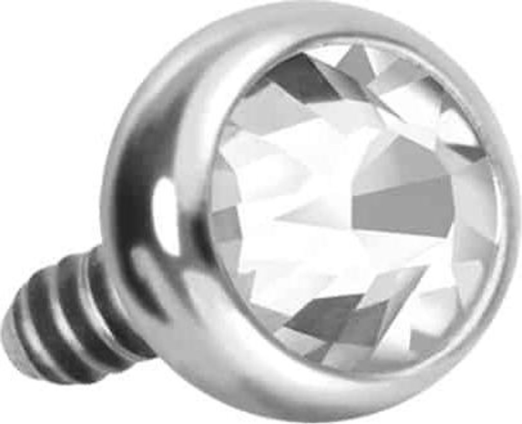 Titan Schraubkugel mit Außengewinde KRISTALL Silber Kugelgröße: 2mm