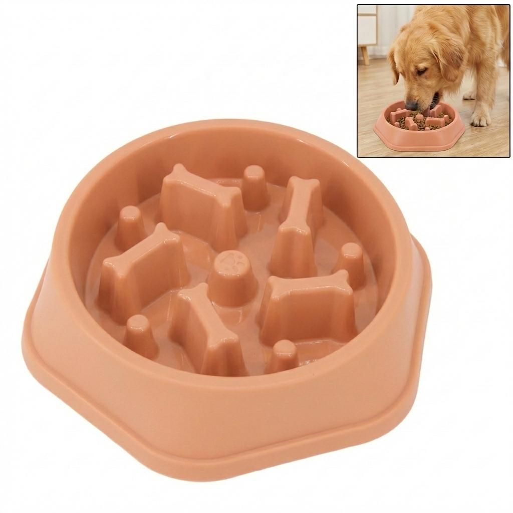 Anti-Schling-Napf für Hunde & Katzen, Rosa, 23cm - Langsames Fressen & Verdauung