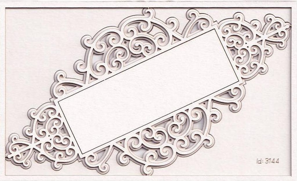SCRAPINIEC Dekorpappe Die Cut Chipboard Dekoration Ornament 2-lagig - Rahmenschild 02 Idea d'oro