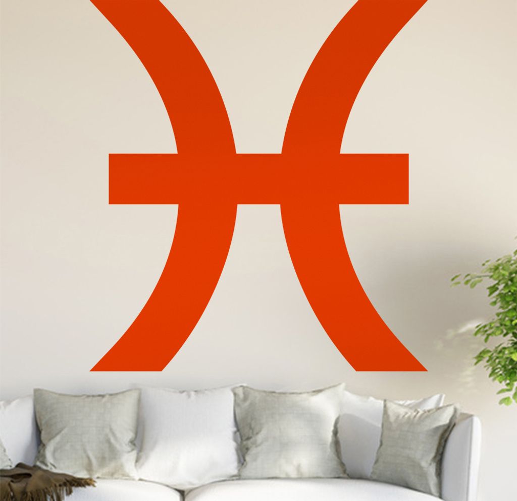 Sternzeichen: Fische Wandtattoo in 6 Größen - Wandaufkleber Wall Sticker - Dekoration, Küche, Wohnzimmer, Schlafzimmer, Badezimmer