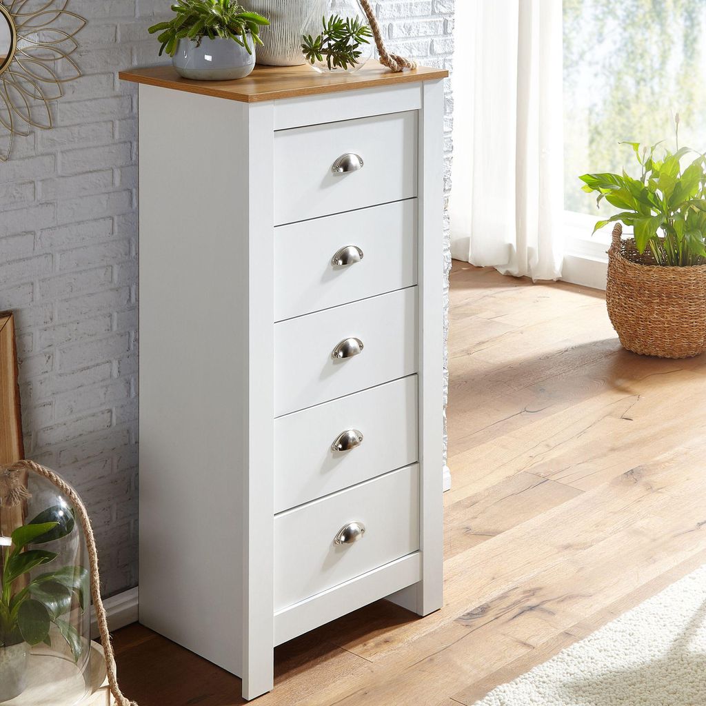 FineBuy credenza con 5 cassetti 53x114x39 cm cassettiera Immagine del prodotto 