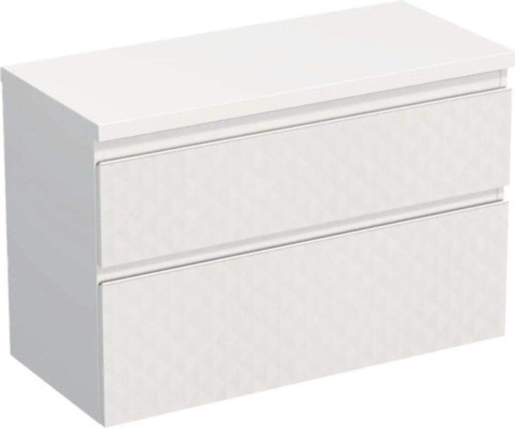 Jungborn Waschtischunterschrank TRENTA BxHxT 96,7 x 64,6 x 44,5 cm Frontfarbe weiß matt TRE DESK 100 2Z W B073