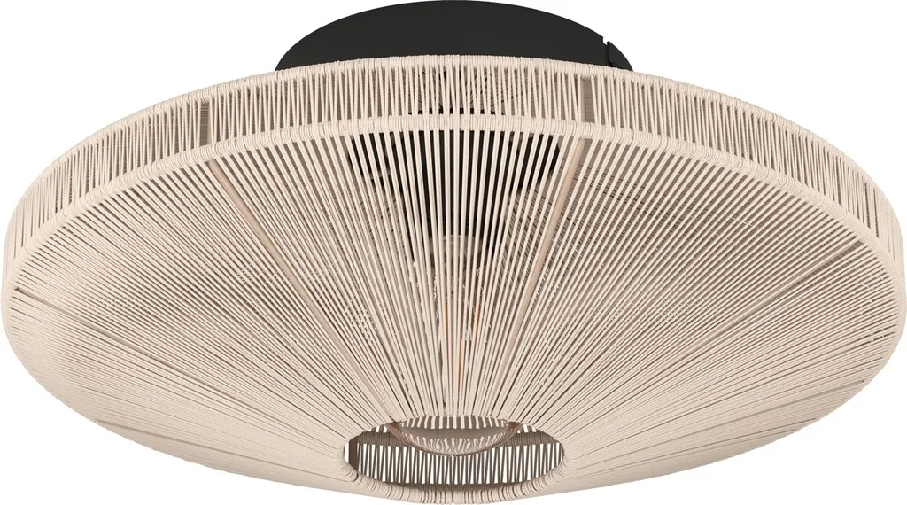 Plafonnier de Salon 38 cm Crème et Noir - Luminaire pour Chambre et Hall