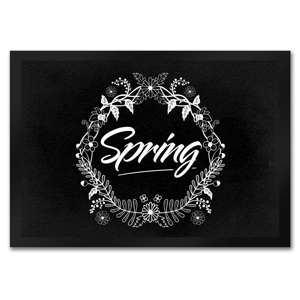 Spring - Frühling Fußmatte in 35x50 cm mit Blumenkranz