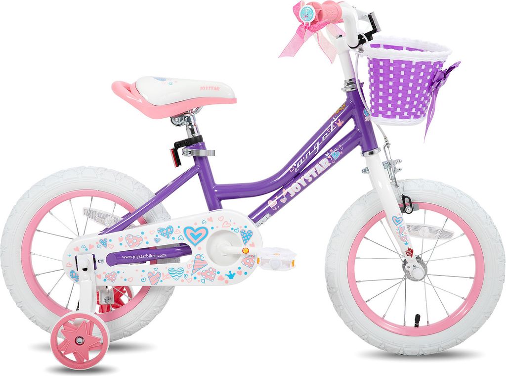 HILAND 14 Zoll Mädchen Kinderfahrrad mit Korb & Bändern, Produktbild 4